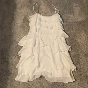 White multi tier ruffle dress